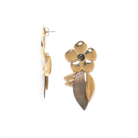 flower post earrings(blacklip) "Les radieuses" - Franck Herval
