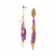 CASCADE boucles d'oreilles poussoir multipampilles violettes "Les radieuses" - Franck Herval