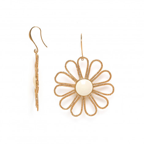 flower earrings (ecru) "Les radieuses"