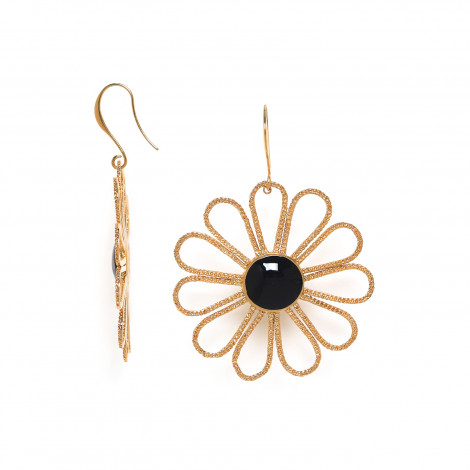 flower earrings(black) "Les radieuses"