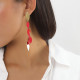 CASCADE boucles d'oreilles clips pampilles rouge "Les radieuses" - Franck Herval