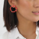 enameled leaves design post earrings(red) "Les radieuses" - Franck Herval