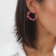 enameled leaves design post earrings(fuchsia) "Les radieuses" - Franck Herval