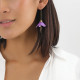 CLOCHETTE boucles d'oreilles poussoir fleur de coco pendantes violettes "Les radieuses" - Franck Herval