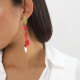 CASCADE boucles d'oreilles poussoir multipampilles rouge "Les radieuses" - Franck Herval