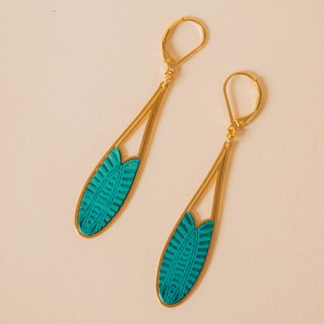 Dream drops gold and celadon earings