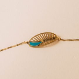 Golden celadon bracelet - Amélie Blaise