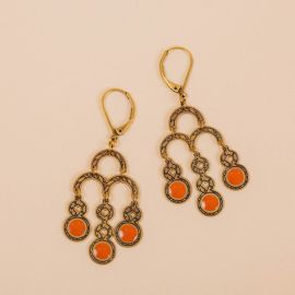 Bindi long terracotta earrings - Amélie Blaise
