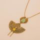 collier mi-long pendentif vert d'eau - Amélie Blaise