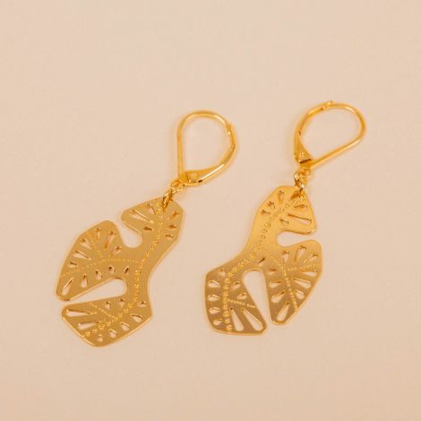 Golden graphic earrings