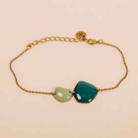 Celadon and green long bracelet - Amélie Blaise