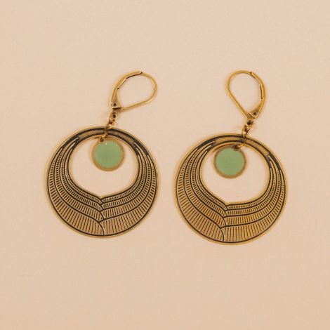 Moss green Camelia earrings