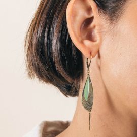 PETALES small moss green earrings - Amélie Blaise