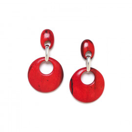 red post earrings "Kaffe" - Nature Bijoux