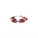 bracelet bois & chaine rouge "Kaffe" - Nature Bijoux