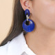 boucles d'oreilles poussoir gitanes bleues "Kaffe" - Nature Bijoux