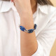 bracelet bois & chaine bleu "Kaffe" - Nature Bijoux