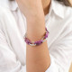 bracelet bois & chaine lilas "Kaffe" - Nature Bijoux