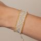 Bracelet MONTES perles or, beiges et blanches - Mishky