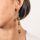 Asymmetrical “Arya” Tiger Eye Earrings - Rosekafé
