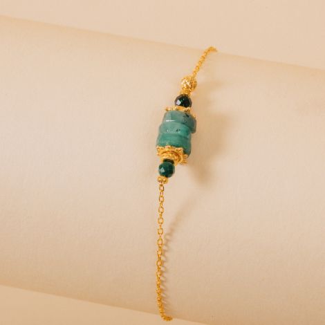 “Indira” Colombian Emerald chain bracelet