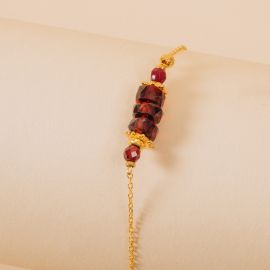Bracelet chaine "Indira" GRENAT - Rosekafé