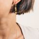 Asymmetrical Xl “Ania” Hoop Earrings Apatite - Rosekafé