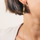 Asymmetrical Xl “Ania” Hoop Earrings Green Aventurine - Rosekafé