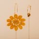 Asymmetrical hoop earrings. "Flow" Lace flower Mustard - Rosekafé