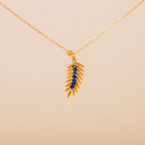 BLUE spinel “Palm Leaf” choker
