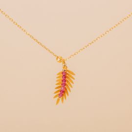 “Palm Leaf” fuchsia spinel choker - Rosekafé
