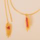 FUSHIA spinel palm leaf earrings - Rosekafé