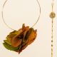 Two-tone green-brown hydrangea hoop earrings - Rosekafé