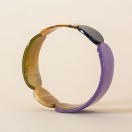 Totem blond horn and lacquered purple bracelet - L'Indochineur