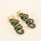 Beige and khaki 5-ring earrings - L'Indochineur