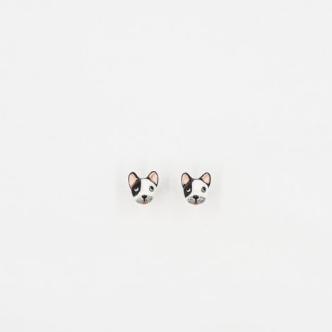 French bulldog Black & White small earrings