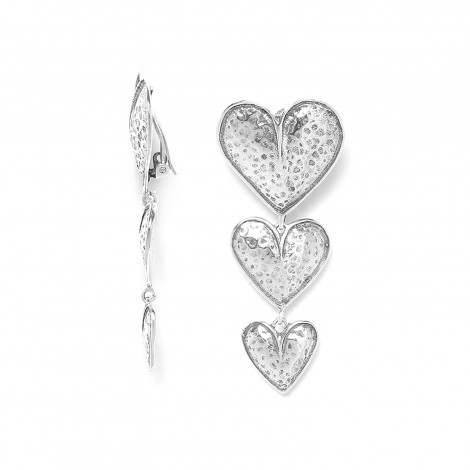 3 hearts clip earrings "Alegria"