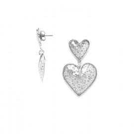 post earrings 2 hearts "Alegria" - Ori Tao