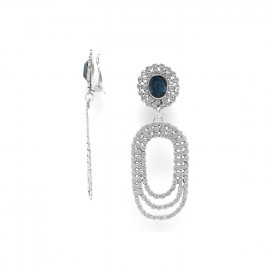 strass on 3 row clip earrings "Azzurra" - Ori Tao
