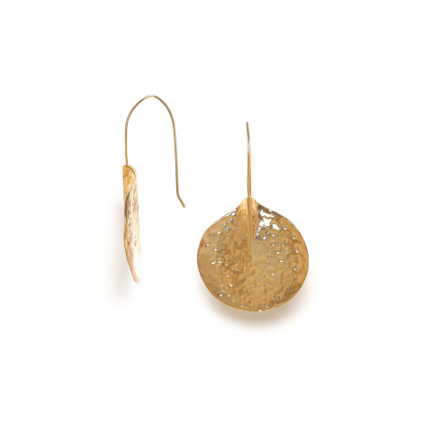 long hook gold earrings "Petales"