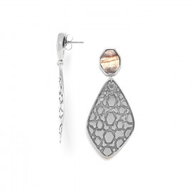 blacklip top silver earrings "Tortuga" - Ori Tao