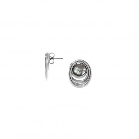 blacklip post silver earrings "Typhoon"