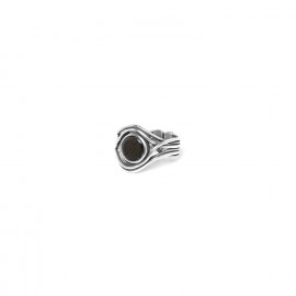 silver ring with black lip "Typhoon" - Ori Tao