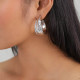 silver creoles earrings "Petales" - Ori Tao