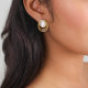 white MOP post gold earrings "Typhoon" - Ori Tao
