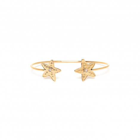bracelet jonc 2 étoiles dorées à l'or fin "Estrella"