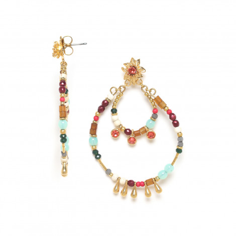 boucles d'oreilles poussoir gitanes mini perles "Frida"