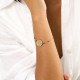 bracelet ajustable médaillon Nacre insertion métal doré à l'or fin "Selena" - Franck Herval