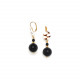 french hook earrings black agate facetted "Bagheera" - Nature Bijoux