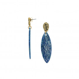 boucles d'oreilles poussoir bleues "Linapacan" - Nature Bijoux